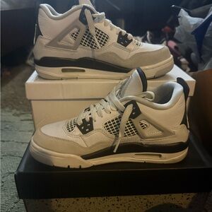 Jordan Kids Sneakers they are Jordan 4 retro military blacks